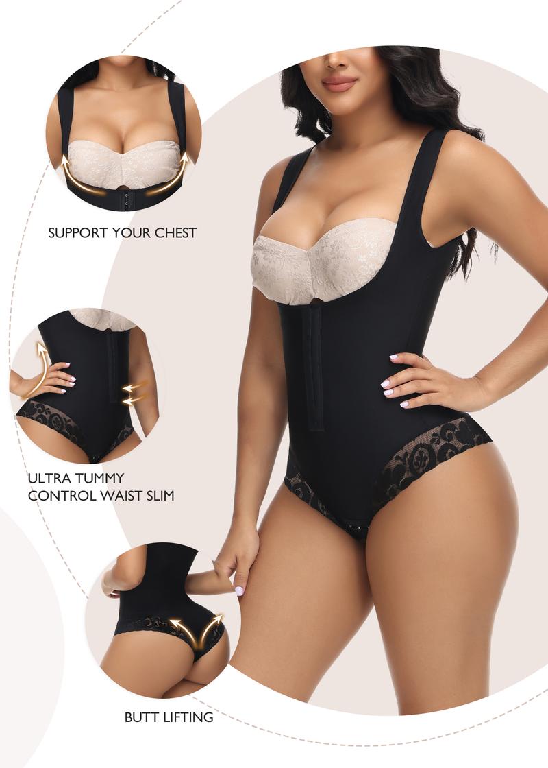 Chest support, tummy control, and butt lifting features